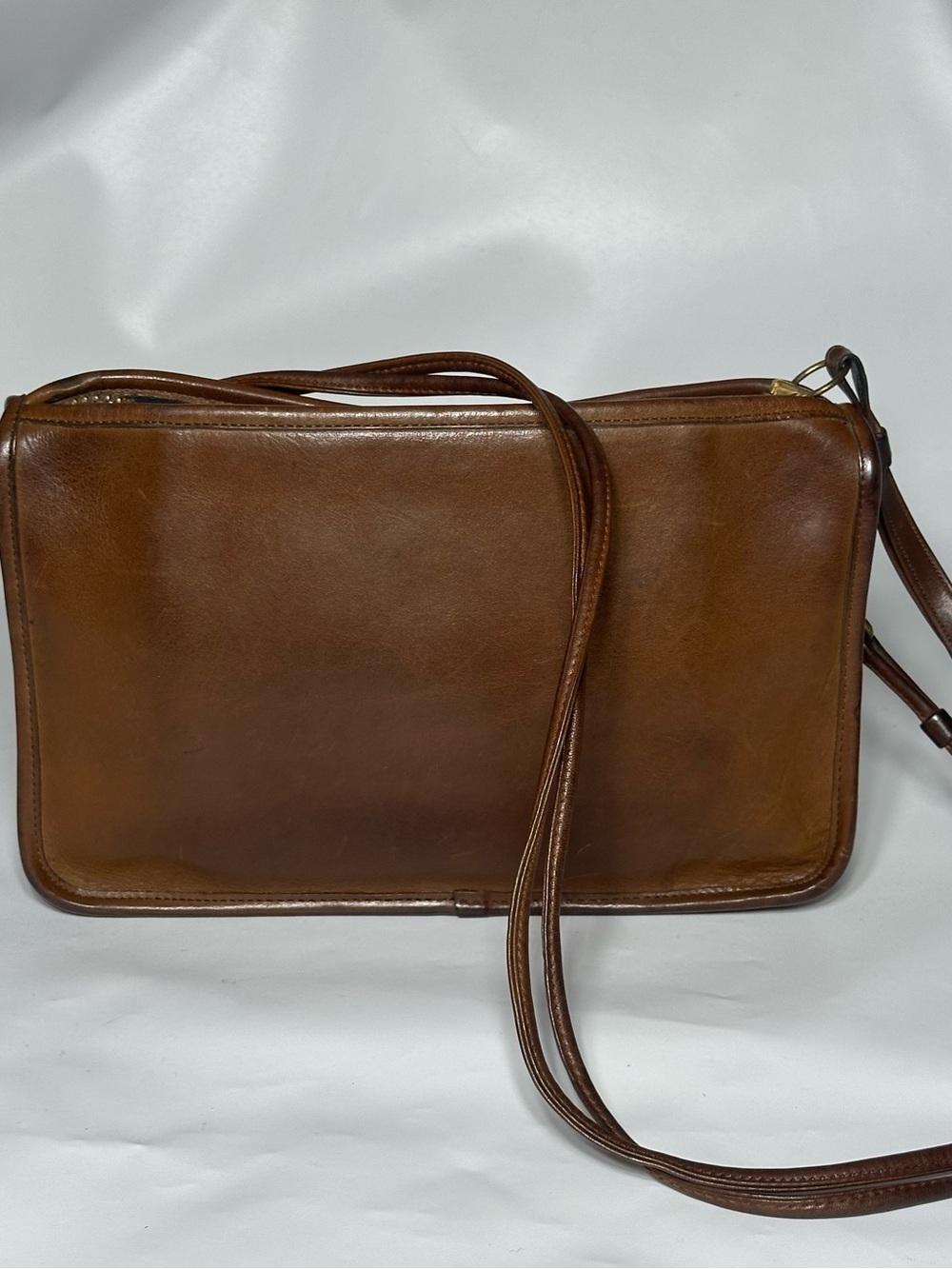Vintage 1970s Coach Basic Classic Brown Leather Crossbody Bag Made In NYC, USA